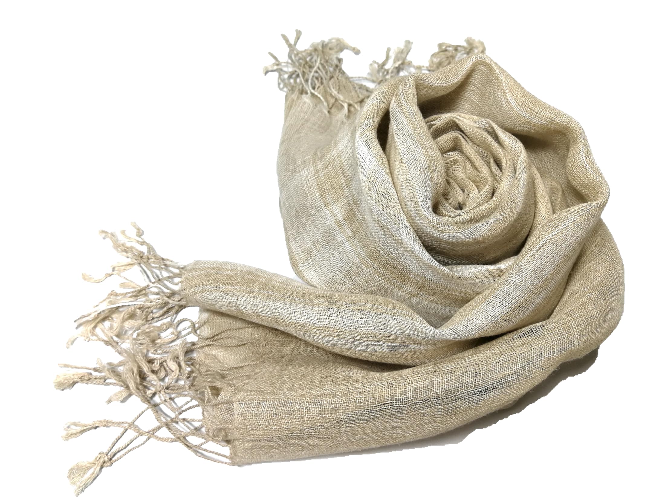 Shanlin Unisex Natural Color 100% Linen Scarves for Men and Women