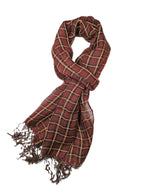 Shanlin Unisex 100% Linen Scarves for Men and Women (Plaid & Stripes)