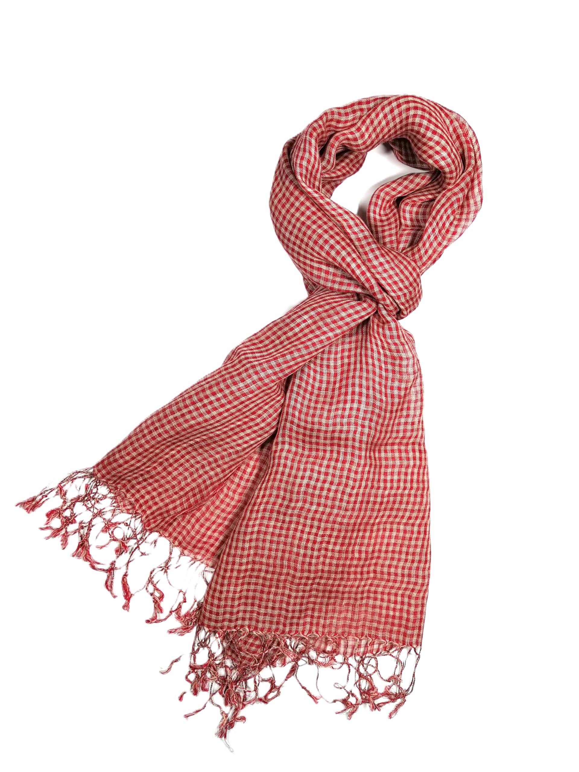 Shanlin Unisex Natural Color 100% Linen Scarves for Men and Women