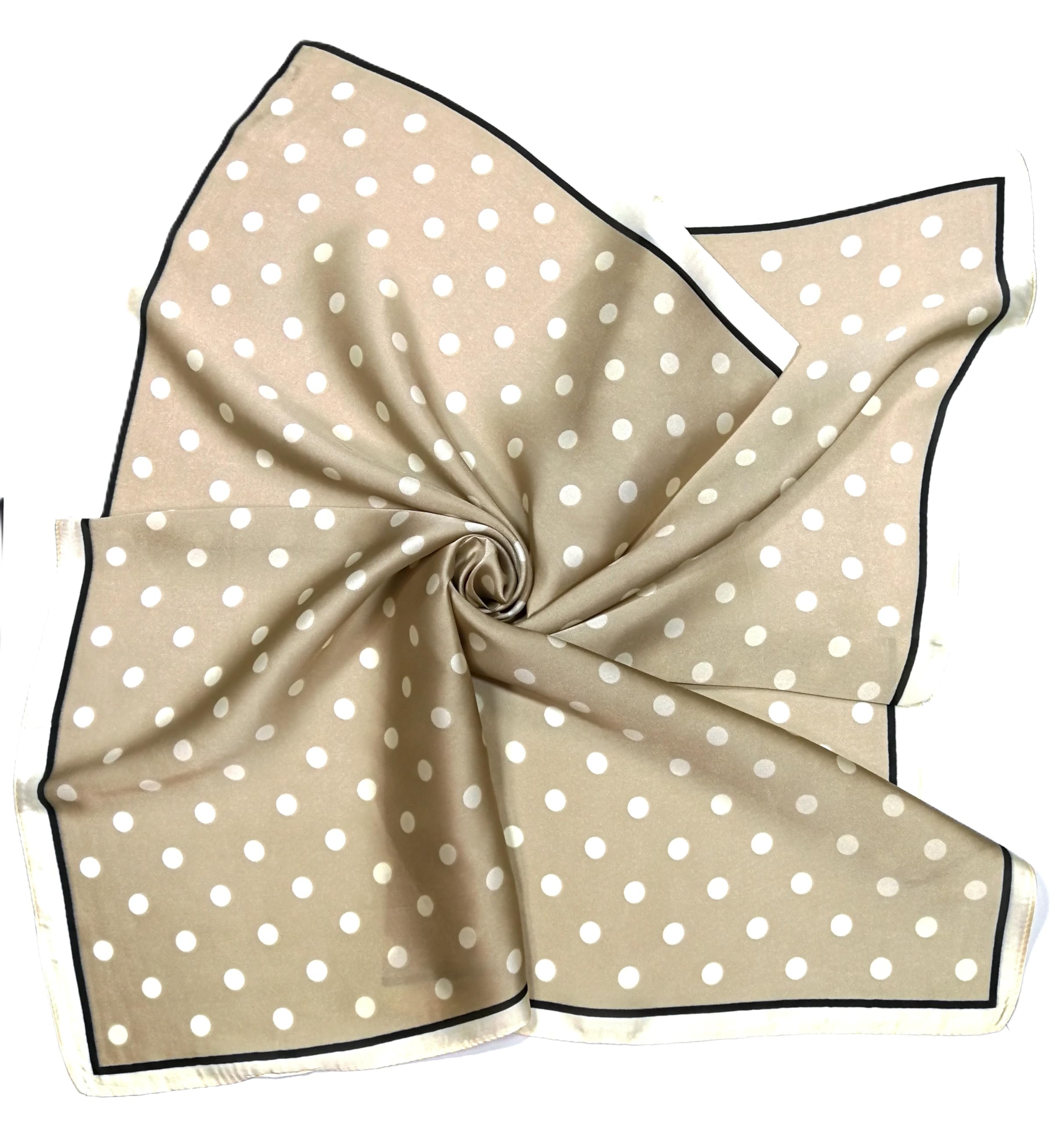 Shanlin Silk Feel Pattern Square Scarves 27" X 27" (Polka Dots)