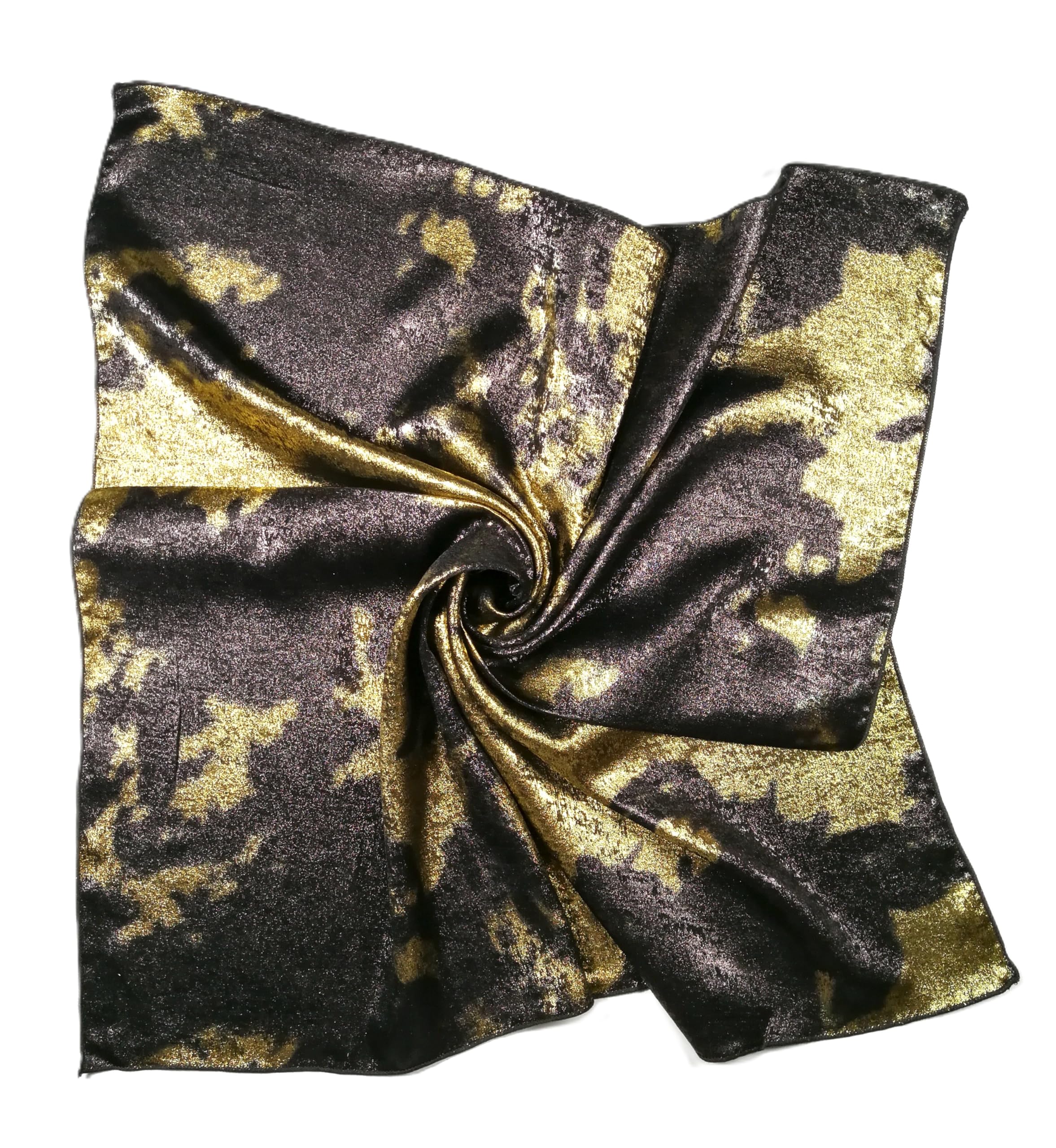 Shanlin Metallic Headscarf Futuristic Galaxy-Inspired Wrap Y2K Bandana Hip Hop Square Scarf for Women & Men
