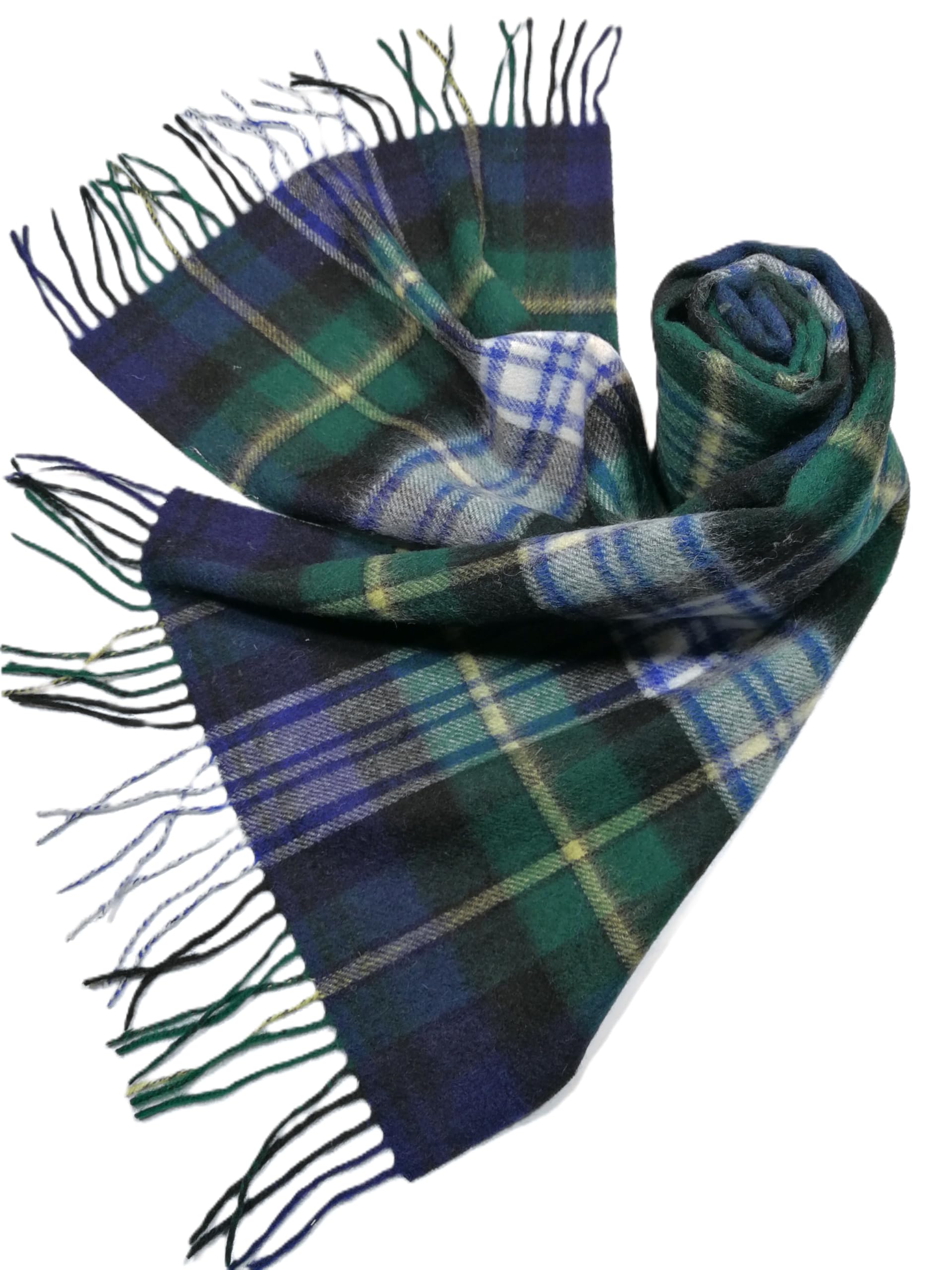 Shanlin 100% Australian Merino Wool Plaid Scarf for Men & Women – Soft, Warm, Lightweight Winter Wrap with Fringe