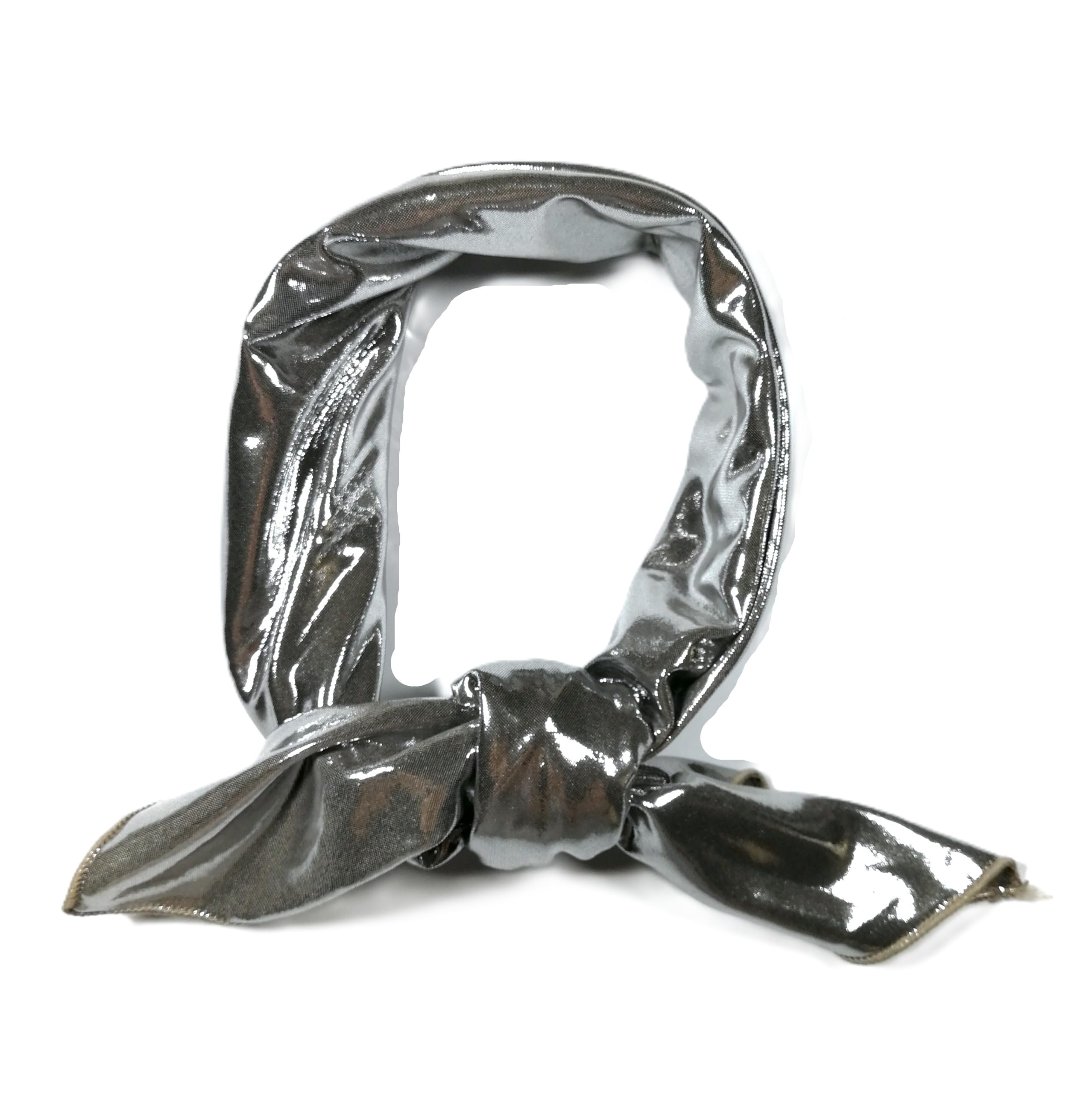 Shanlin Metallic Headscarf Futuristic Galaxy-Inspired Wrap Y2K Bandana Hip Hop Square Scarf for Women & Men