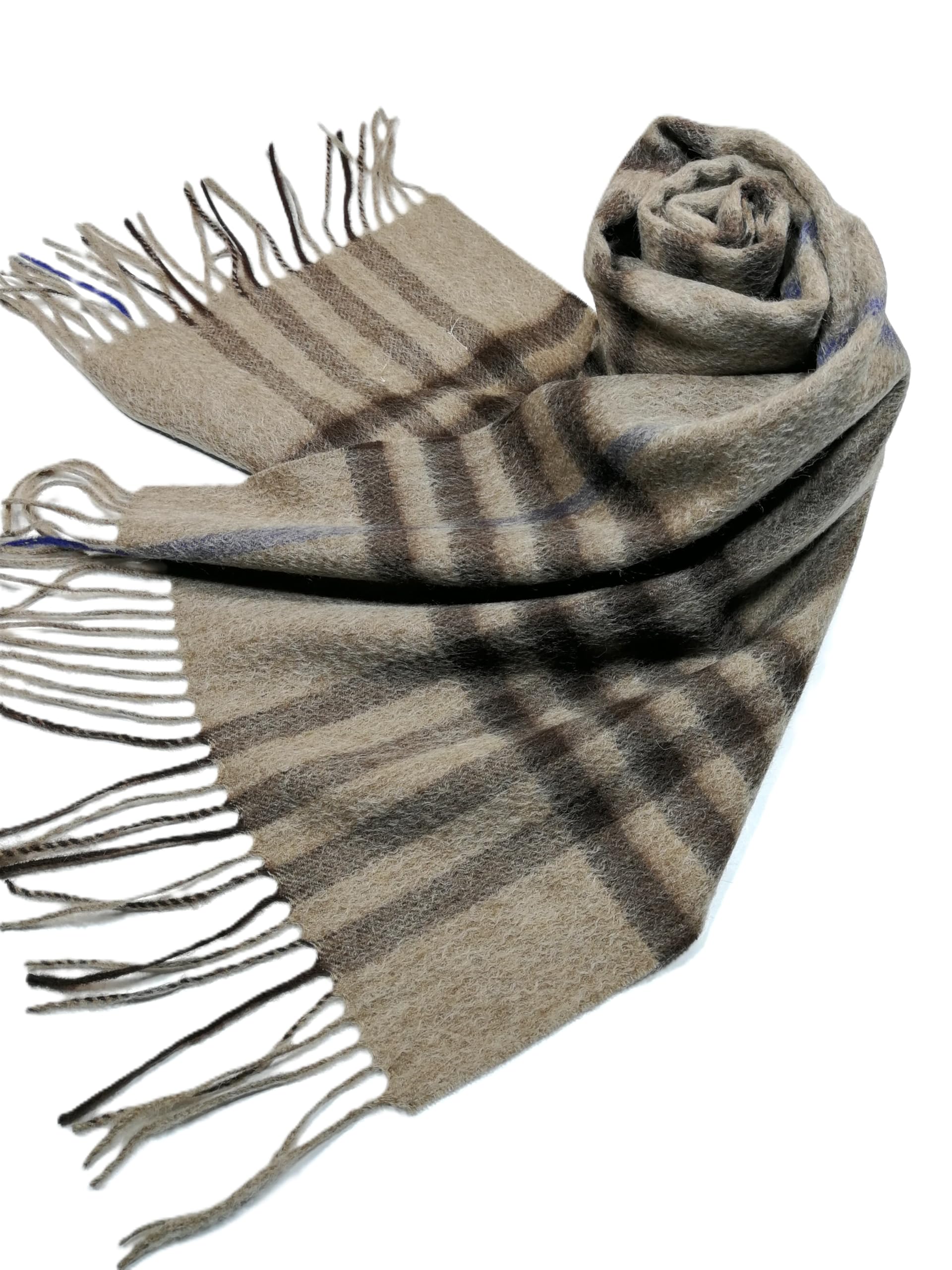 Shanlin 100% Australian Merino Wool Plaid Scarf for Men & Women – Soft, Warm, Lightweight Winter Wrap with Fringe