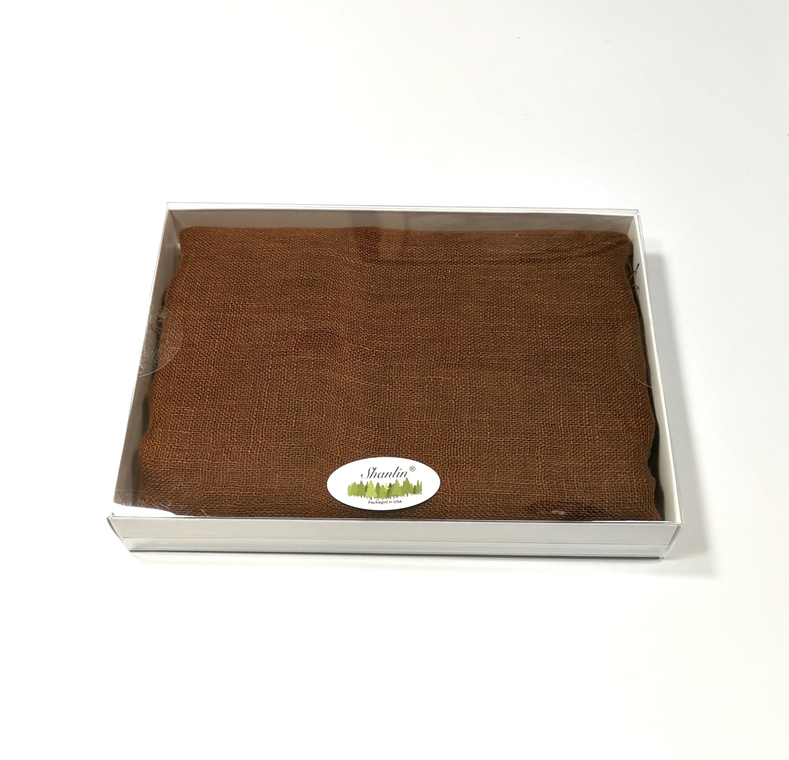 Shanlin Unisex 100% Linen Scarves for Men and Women (Plaid & Stripes)