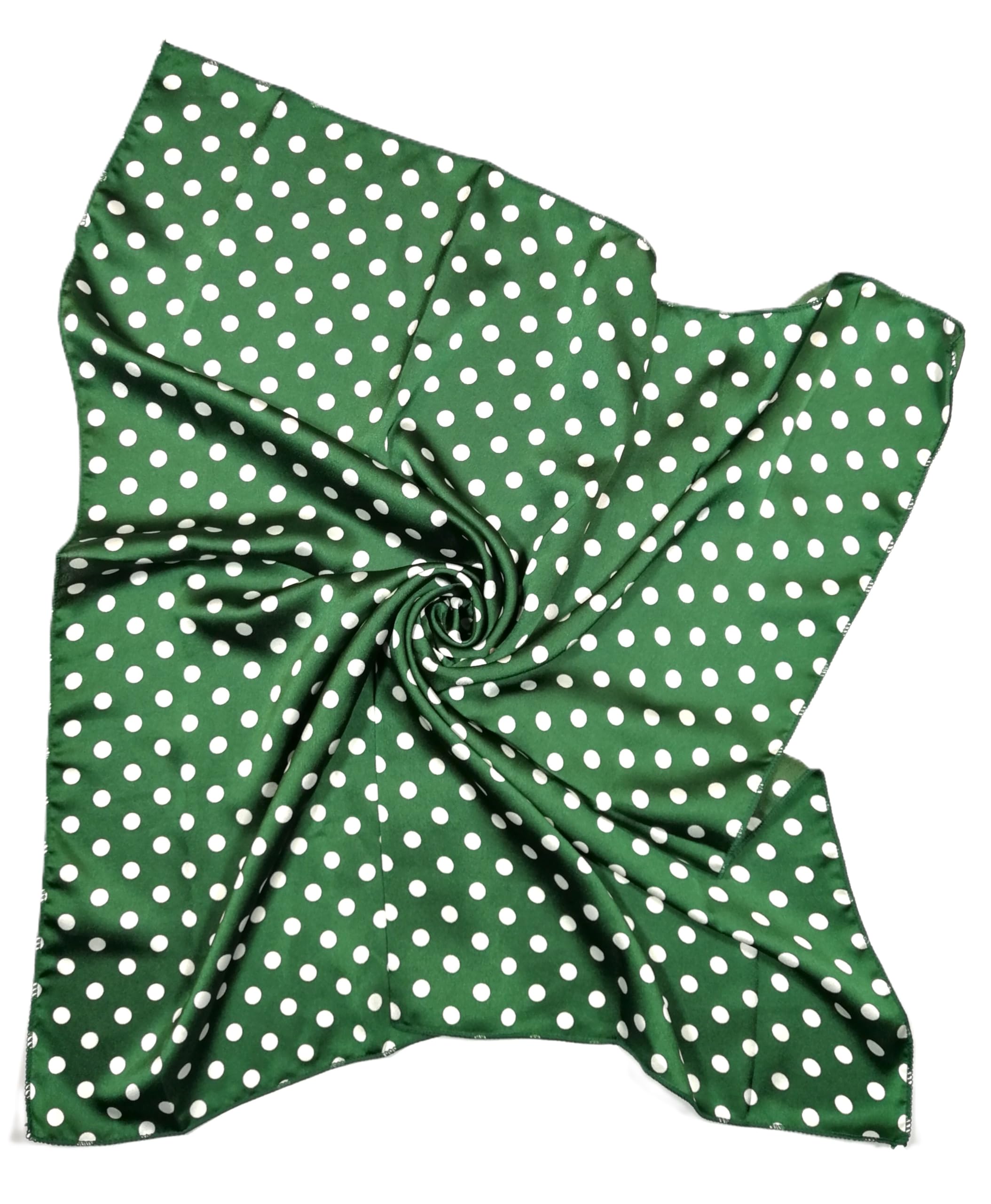 Shanlin Silk Feel Pattern Square Scarves 27" X 27" (Polka Dots)