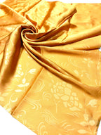 Shanlin Floral Pattern Solid Color Silk Feel Square Scarves (27.5"X27.5")