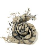 Shanlin Unisex Natural Color 100% Linen Scarves for Men and Women