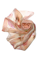 Shanlin 100% Mulberry Silk Chiffon Floral Long Scarf for Travel, Office, Wedding & Daily Wear 180 x 65 cm