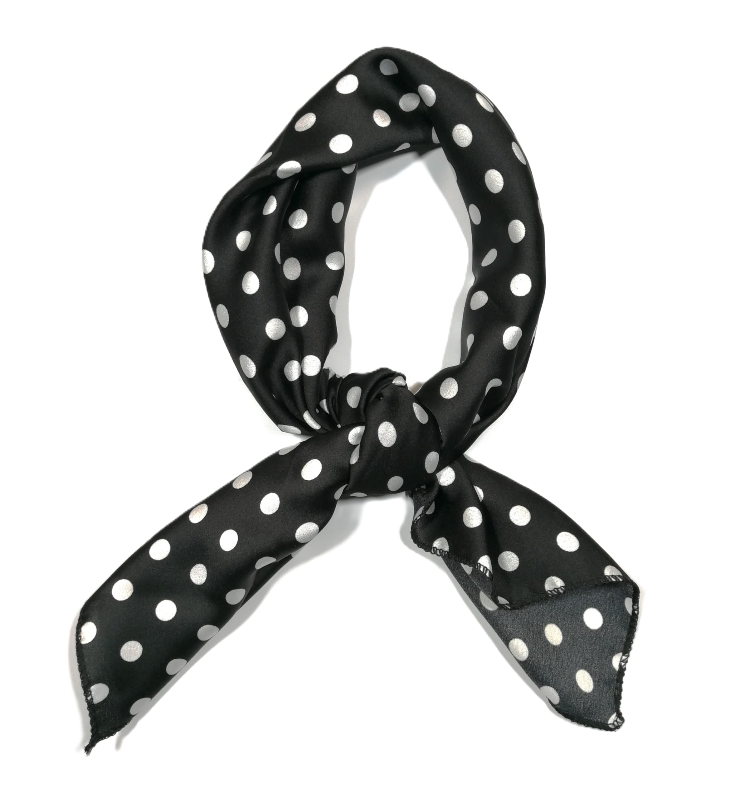 Shanlin Silk Feel Pattern Square Scarves 27" X 27" (Polka Dots)