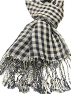Shanlin Unisex Natural Color 100% Linen Scarves for Men and Women