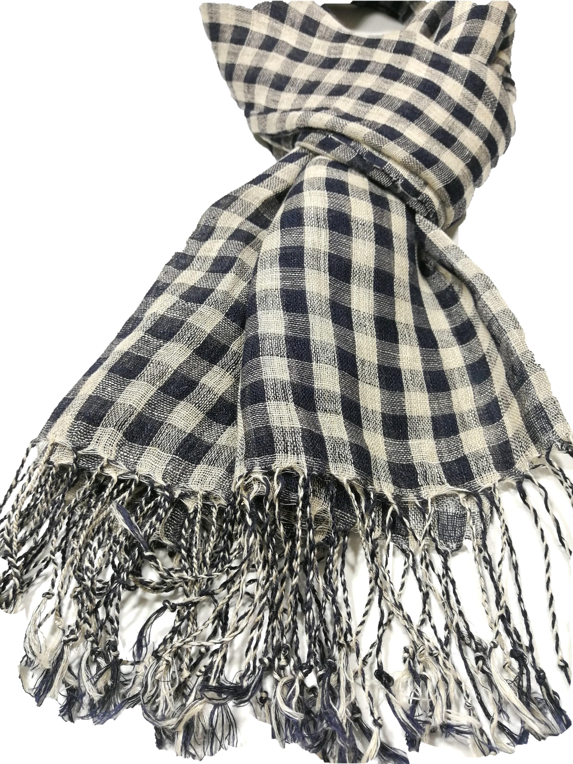 Shanlin Unisex Natural Color 100% Linen Scarves for Men and Women