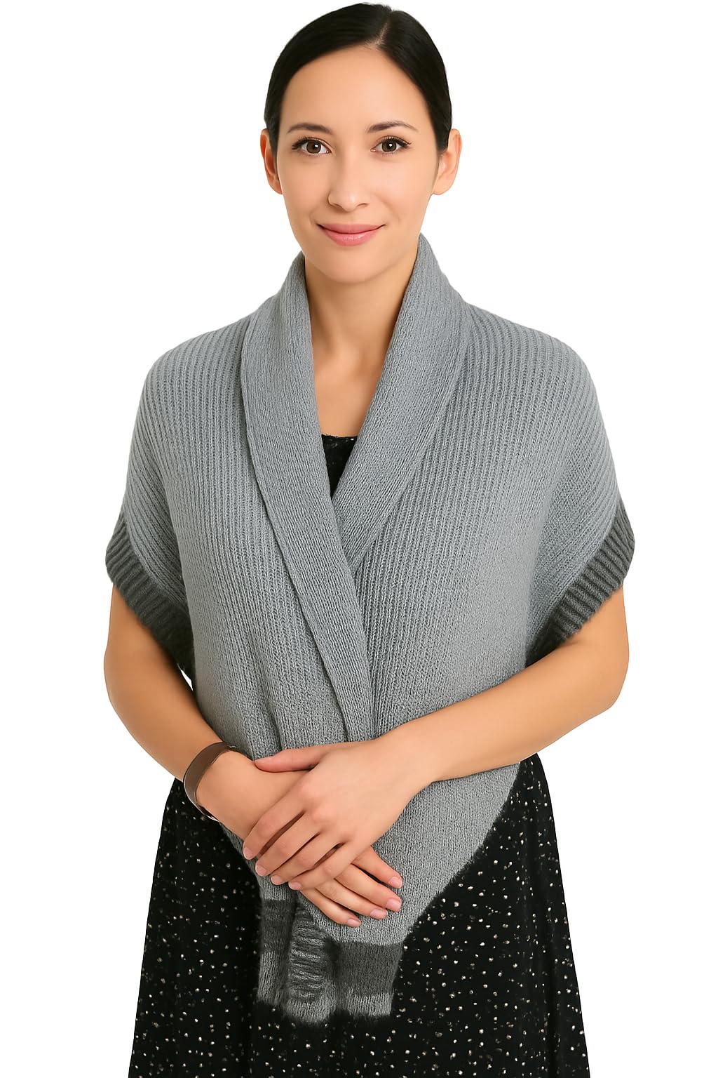 Shanlin Versatile Rainbow Hem Knit Cocoon Cardigan Sweater Shawl
