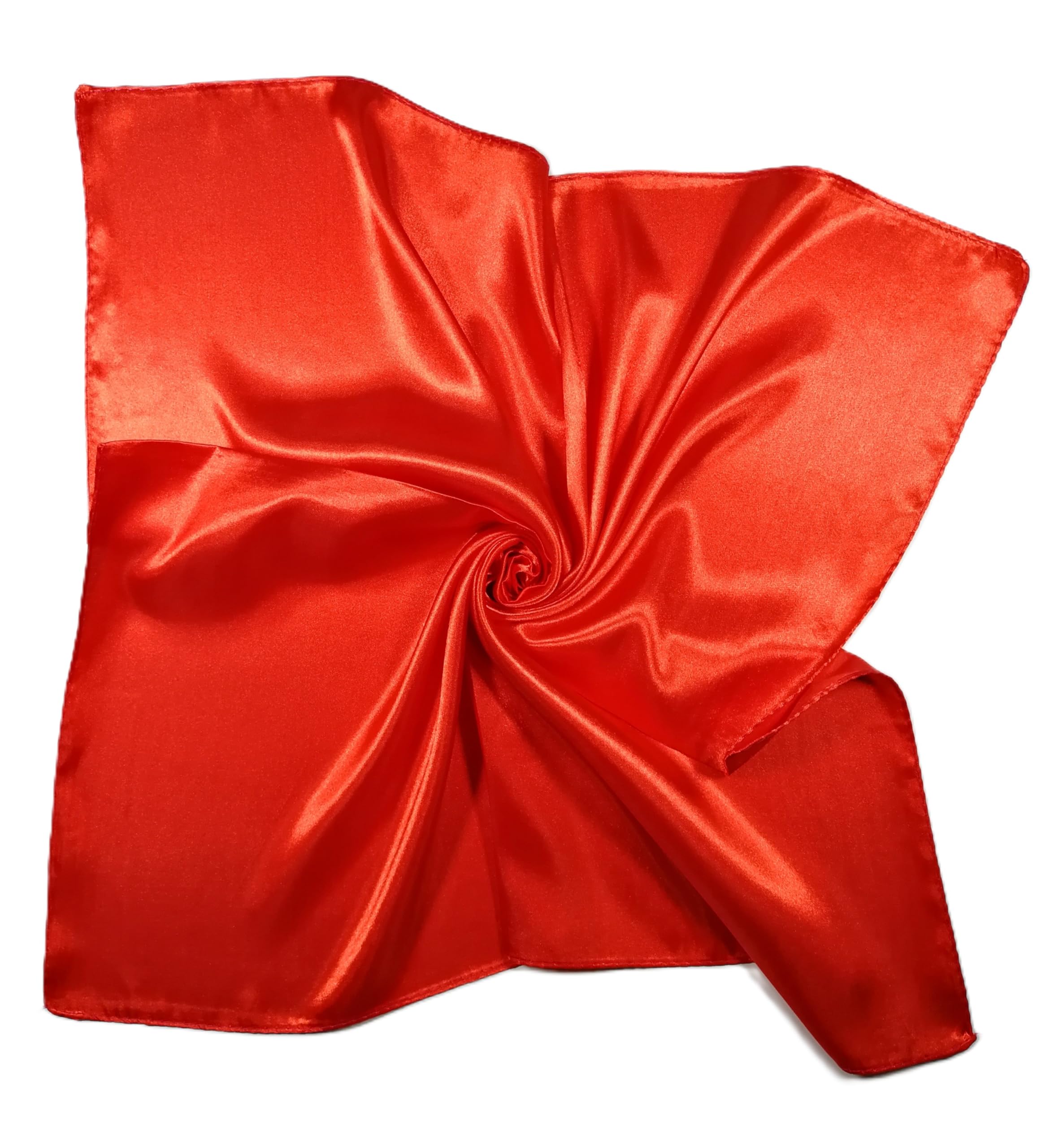 Shanlin Solid Color Silk Feel Satin Square Scarf Bandanas (23.5"X23.5")