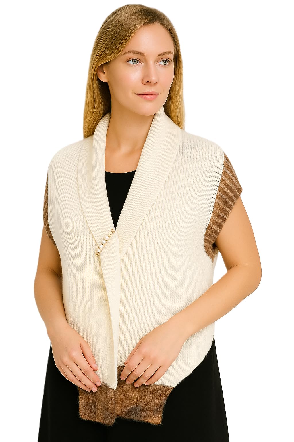 Shanlin Versatile Rainbow Hem Knit Cocoon Cardigan Sweater Shawl