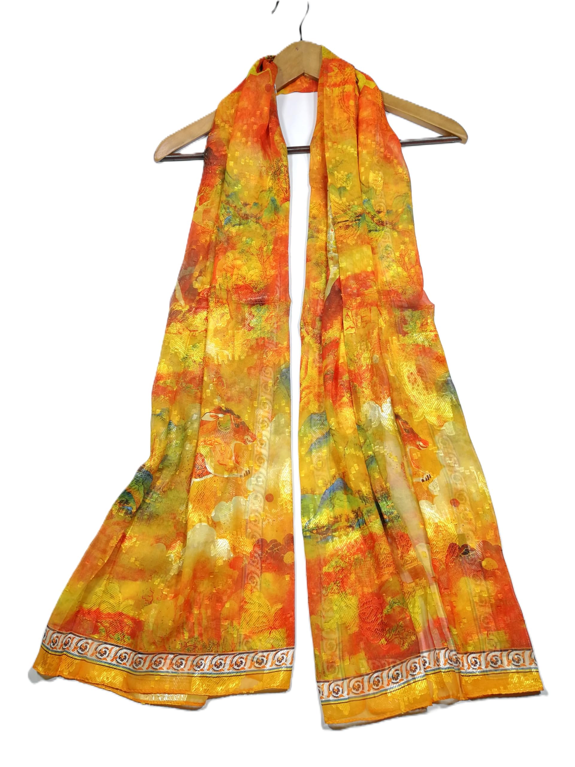 Shanlin Elegant Semi-Transparent Jacquard Scarf – Soft Lightweight Wrap for Formal Events, 70x180cm